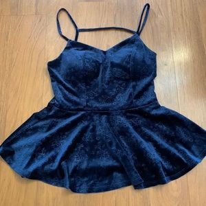 Velvet peplum top